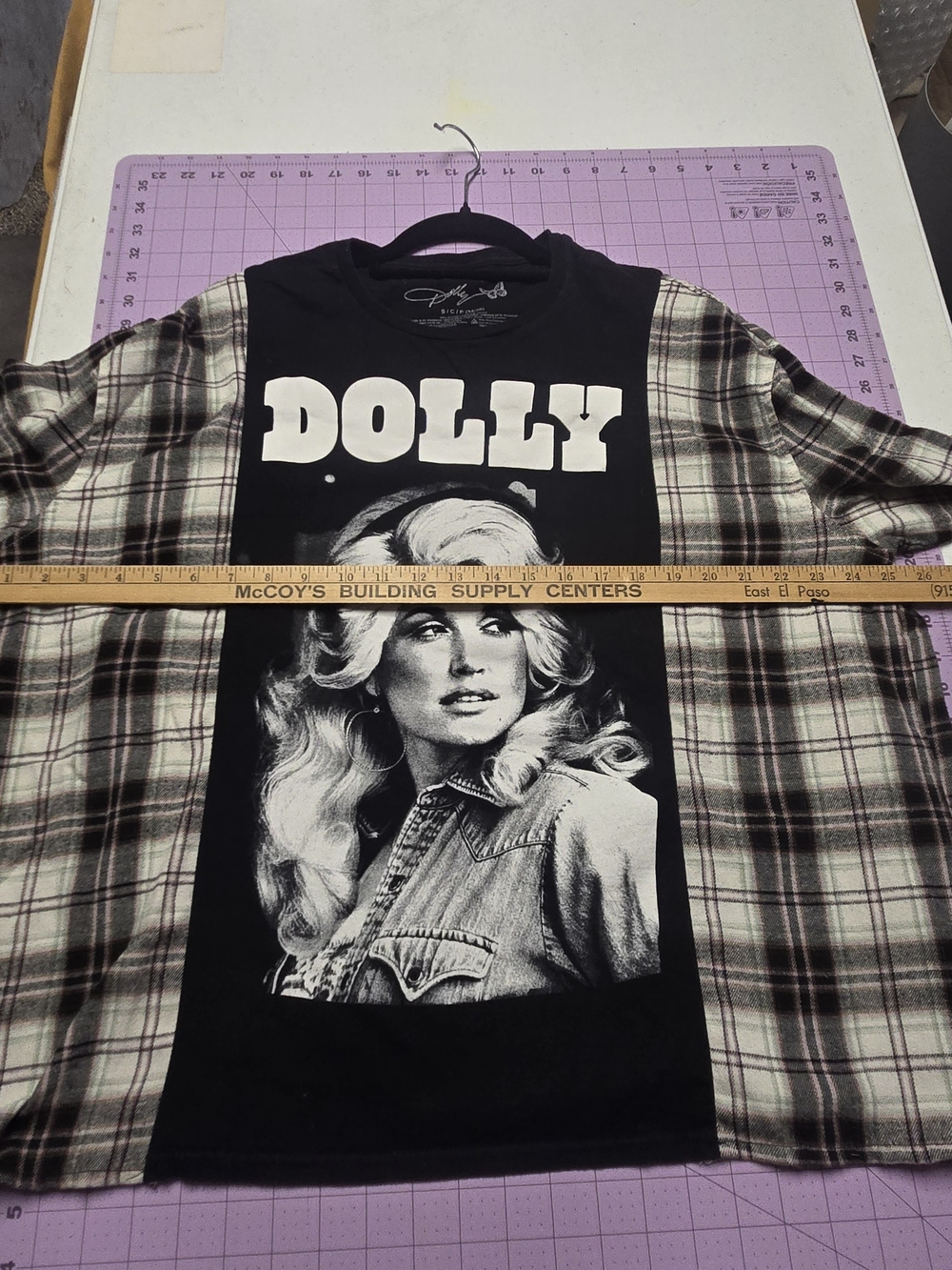 Dolly Parton One-of-a-Kind Upcycled Flannel Sleeve Shirt - Picture 5 of 14